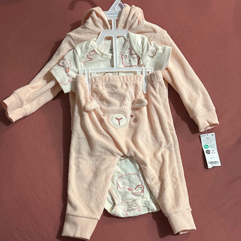 Carters Baby Outfit Set in Soft Pink